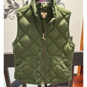 J.Crew Green Quilted Vest Small Like New #MC034